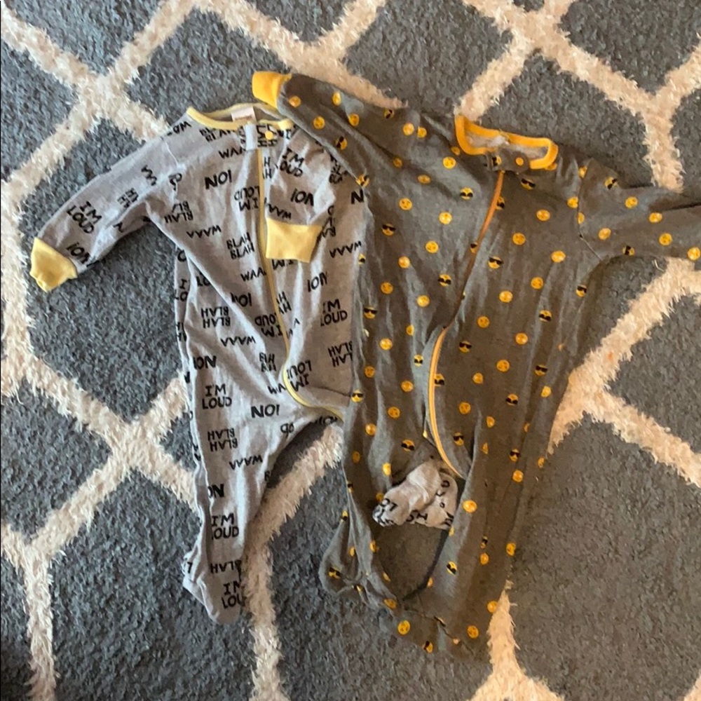 Bundle of 2  cute emoji Onesies 3-6M NWOT